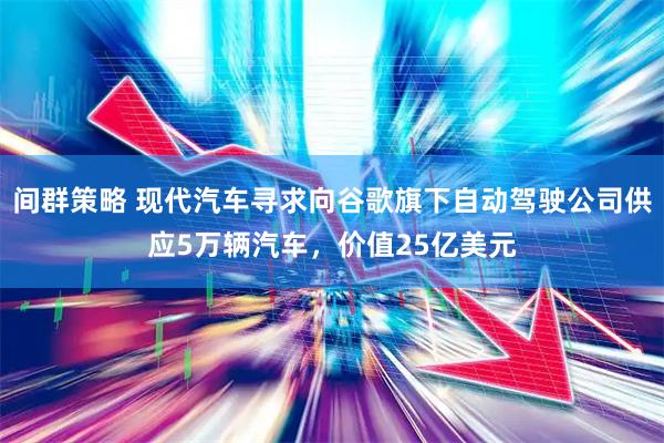 间群策略 现代汽车寻求向谷歌旗下自动驾驶公司供应5万辆汽车，价值25亿美元